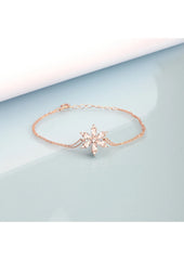 Silberarmband 925 mit weißem Stein und Narzissenblume ER0604