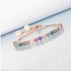 Ermus Gold - Armband Damen Stein mischen Aufzug, 925 Sterlingsilber, Rose Vergoldet, Handgemacht - Ermus Gold