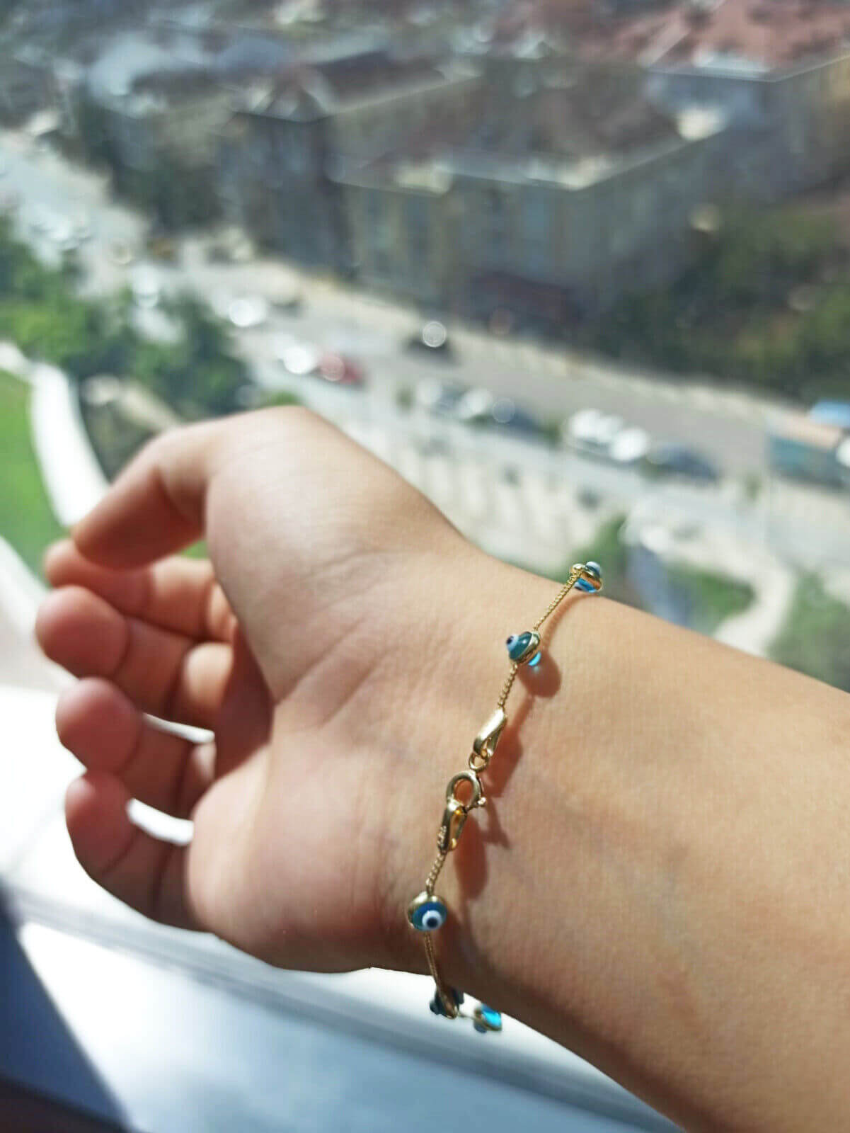 Ermus Gold - Armband Damen aus 14K Gold mit Perlen und Türkis, Länge 19 cm, Zertifiziert - Ermus Gold