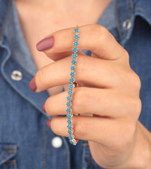 Ermus Gold - Armband Damen aus 925 Silber mit Türkis Stein, Rose Vergoldet, Einstellbar 18-21 cm - Ermus Gold