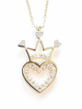 Ermus Gold - Damen Halskette mit Krone und Herz, 14K 585 Gelbgold, Elegantes Design - Ermus Gold