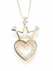 Ermus Gold - Damen Halskette mit Krone und Herz, 14K 585 Gelbgold, Elegantes Design - Ermus Gold