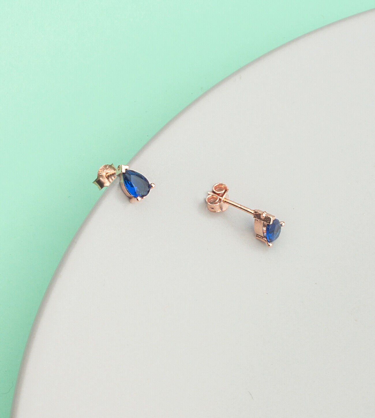 Ermus Gold - Damen Ohrringe Saphir Tropfen, 925er Sterlingsilber, Handgemachter Schmuck - Ermus Gold