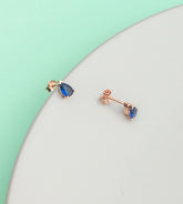 Ermus Gold - Damen Ohrringe Saphir Tropfen, 925er Sterlingsilber, Handgemachter Schmuck - Ermus Gold