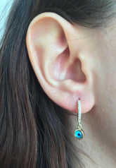 Ermus Gold - Ohrringe mit Evil Eye Perlen, 14K 585 Gelbgold, Stilvolles Design - Ermus Gold