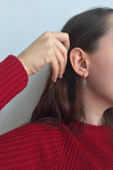 Ermus Gold - Ohrringe mit Evil Eye Perlen, 14K 585 Gelbgold, Stilvolles Design - Ermus Gold