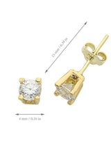 Ermus Gold – 14K Gold Solitär Ohrringe mit Zirkon, Handgefertigtes Design, Perfektes Geschenk - Ermus Gold