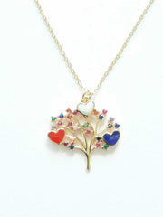 Ermus Gold – 14 Karat Baum des Lebens Goldkette, Weißer Zirkon, Zertifiziert, 42 cm - Ermus Gold