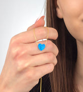 Ermus Gold – 925 Sterlingsilber Herz Halskette mit Opal Stein, Vergoldet, Handgemachter Schmuck - Ermus Gold