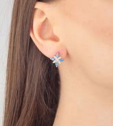 Ermus Gold – Aquamarin Hoffnungsblume Ohrringe 925 Sterlingsilber, Rose Vergoldet - Ermus Gold