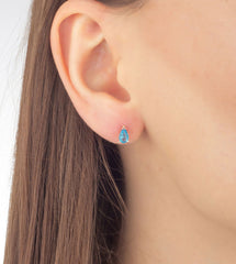 Ermus Gold – Aquamarin Ohrhänger aus 925er Sterlingsilber – Handgemachter Schmuck für Damen - Ermus Gold