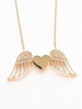 Ermus Gold Halskette: Wunderschöne Goldkette mit geflügeltem Herz-Anhänger aus 14 Karat Gelbgold. - Ermus Gold