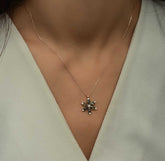 Ermus Gold – Mystic Topaz Liebe Flower Halskette 925 Sterling Silber Rose Vergoldet – Handgemachter Schmuck - Ermus Gold