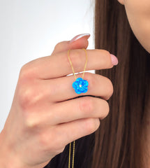 Ermus Gold – Opal Stein Gänseblümchen Halskette aus 925 Sterling Silber, Vergoldet - Ermus Gold