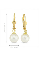 Ermus Gold – Perlen Ohrringe aus 14K 585 Gelbgold – Süßwasserperle Schmuck - Ermus Gold