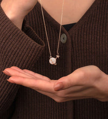 Ermus Gold – Planetenkette Rose vergoldet aus 925 Sterling Silber – Handgemachter Schmuck für Damen - Ermus Gold