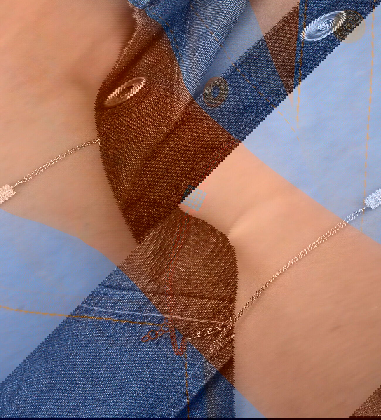 Ermus Gold – Quadratisches Armband aus 925 Sterlingsilber mit Zirkonsteinen, Handgefertigt - Ermus Gold