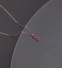 Ermus Gold – Rosa Stein Infinity Halskette aus 925 Sterling Silber, Handgemachter Schmuck - Ermus Gold