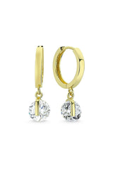 Gold Ohrringe mit Weißen Zirkonsteinen – 14K Gold, Handgefertigt, Perfektes Geschenk - Ermus Gold