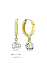 Gold Ohrringe mit Weißen Zirkonsteinen – 14K Gold, Handgefertigt, Perfektes Geschenk - Ermus Gold