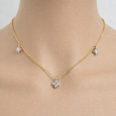 Ermus Gold – Diamanthalskette aus 14K 585 Gold mit Baguette-Schliff – Perfektes Geschenk