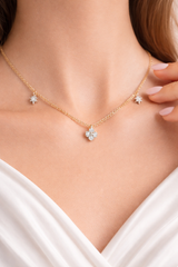 Ermus Gold – Diamanthalskette aus 14K 585 Gold mit Baguette-Schliff – Perfektes Geschenk