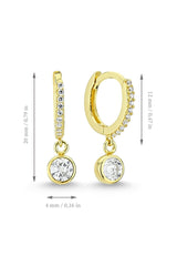 Ohrringe Damen Solitär, 14K Gold, Zirkon, Elegantes Design - Ermus Gold