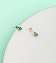 Smaragd Tropfen Ohrringe 925 Sterlingsilber ER0938 Handgemacht-bestes Geschenk