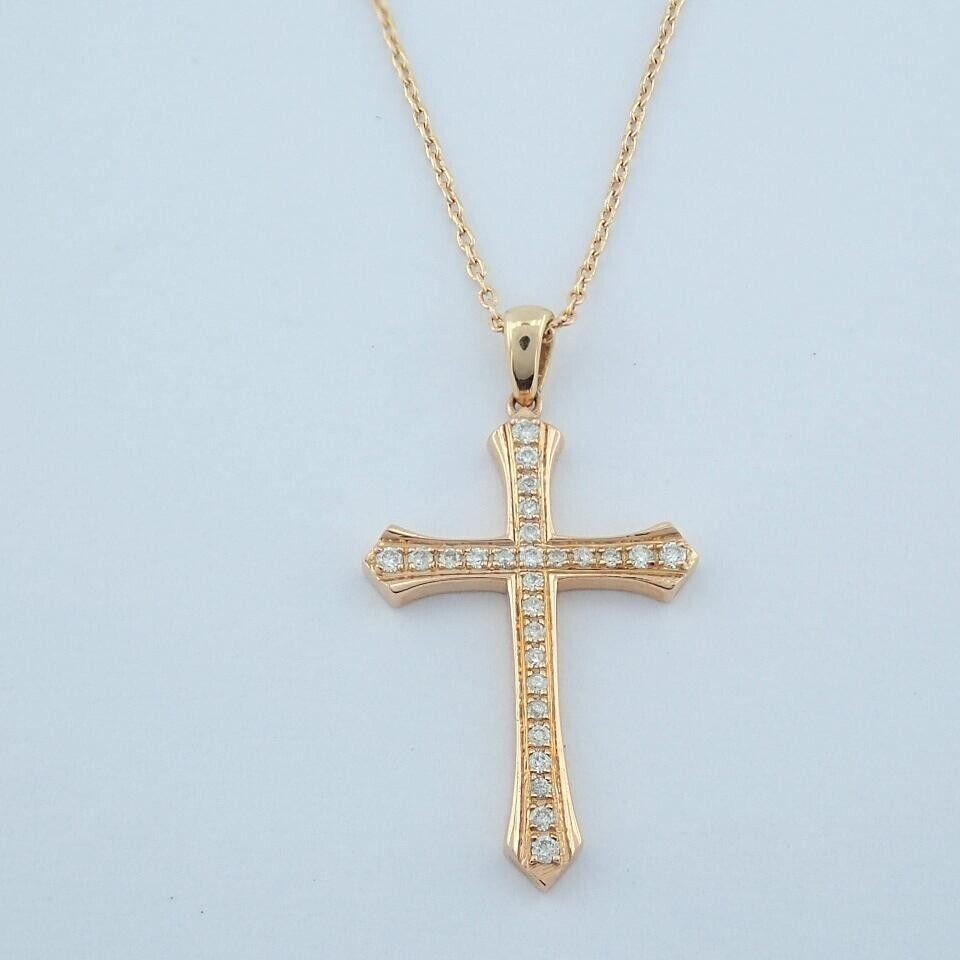 Diamant Gold Kreuz Halskette – Elegantes Design aus 14-Karat Gold KLO7175 - Ermus Gold