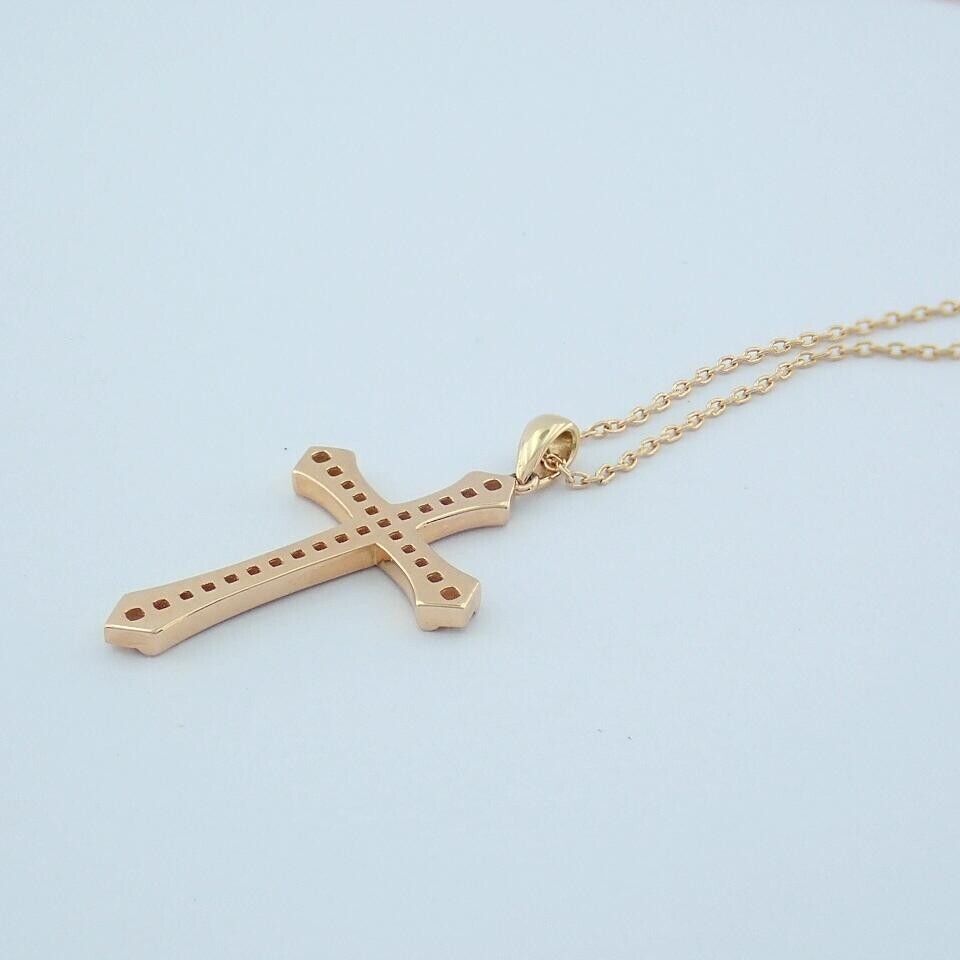 Diamant Gold Kreuz Halskette – Elegantes Design aus 14-Karat Gold KLO7175 - Ermus Gold