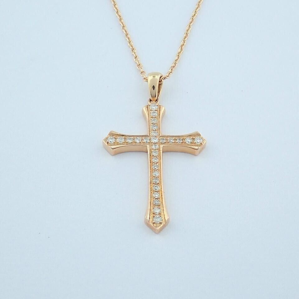 Diamant Gold Kreuz Halskette – Elegantes Design aus 14-Karat Gold KLO7175 - Ermus Gold