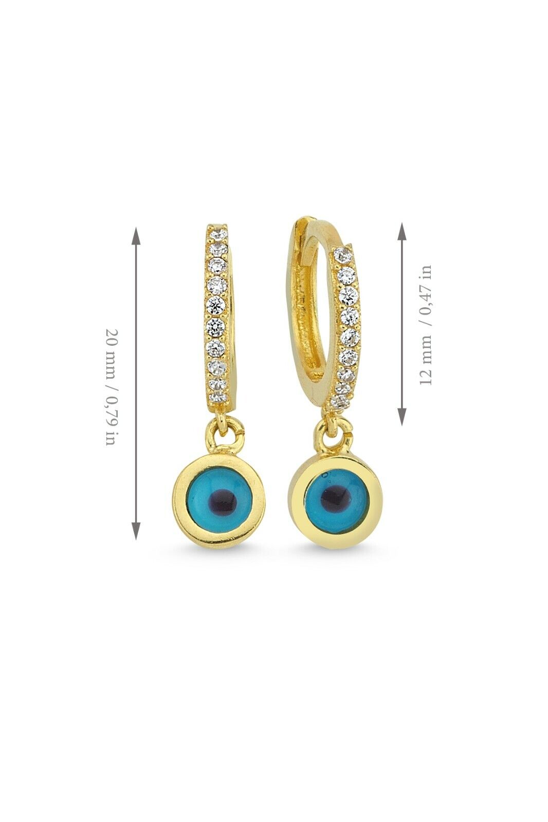 Ohrringe Gold Evil Eye Bead