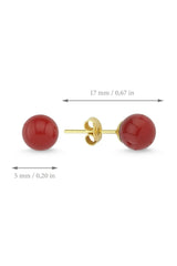 Ohrringe Damen Earrings Korallenrote Perlen