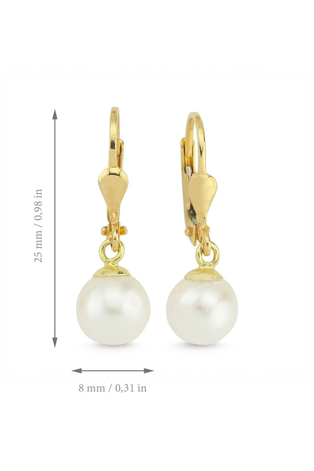 Ohrring Damen Gold Perle