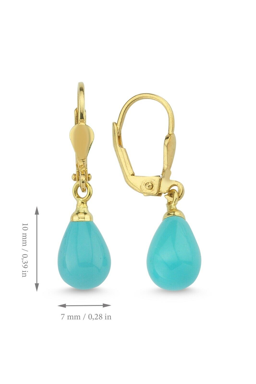 Ohrringe Damen Earrings Türkis Tropfen Perlen