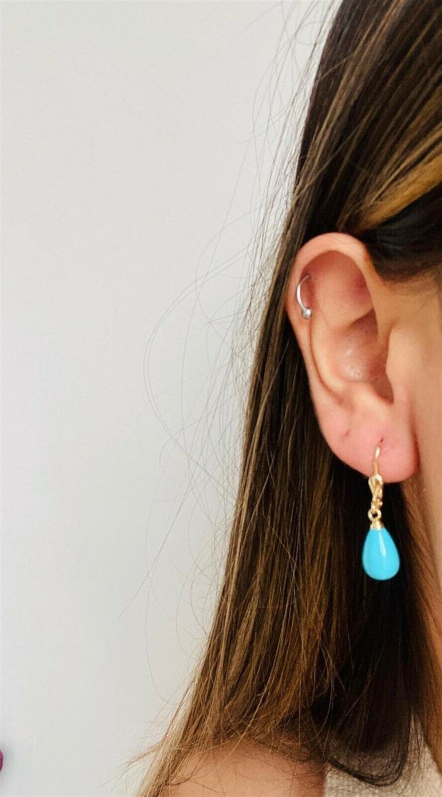 Ohrringe Damen Earrings Türkis Tropfen Perlen