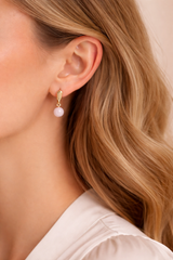 Perle Gold Ohrringe Zertifiziertes 14K (585) Gold EIN055-Perfektes Geschenk