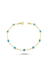 Ermus Gold - Armband Damen aus 14K Gold mit Perlen und Türkis, Länge 19 cm, Zertifiziert - Ermus Gold