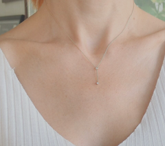 Ermus Gold - Diamanthalskette Gold 585, Baguette-Schliff, Elegantes Design, Perfektes Geschenk - Ermus Gold