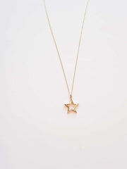 Ermus Gold - Halskette Damen Stern, 14K Goldhalskette mit Weißem Zirkon, Zertifiziert - Ermus Gold