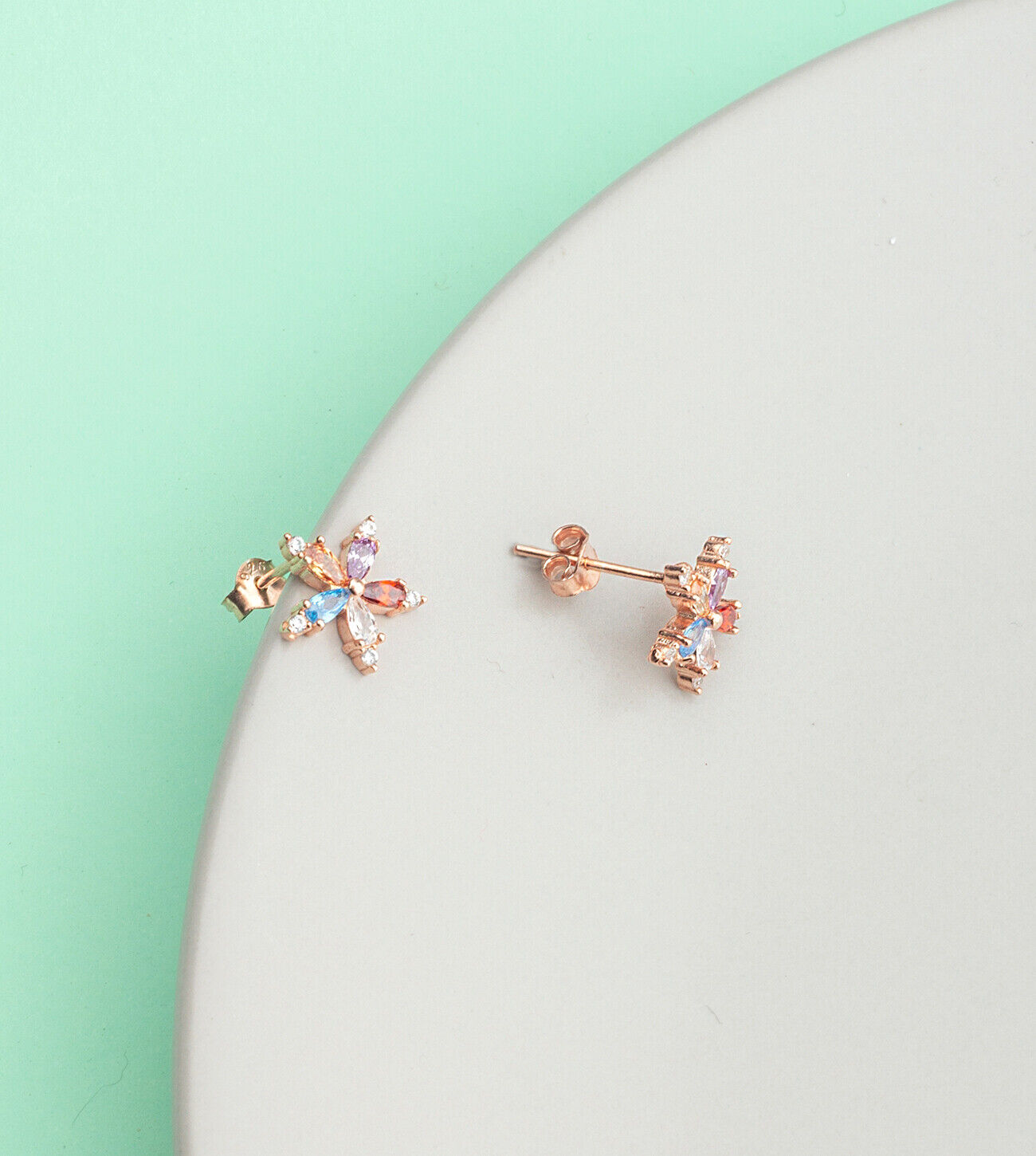 Ermus Gold – Mini Narzissen Blume Ohrringe aus 925 Sterling Silber, Rose Vergoldet - Ermus Gold