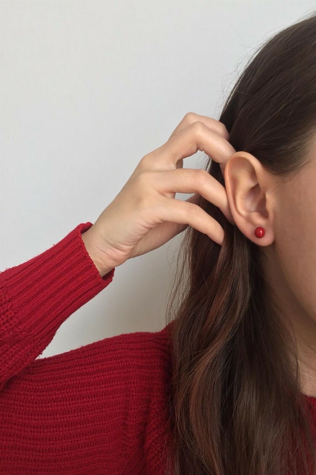 Ermus Gold – Ohrringe mit Korallenroten Perlen, 14K Gelbgold, Zertifizierter Luxusschmuck - Ermus Gold