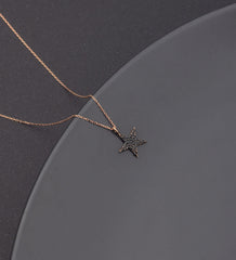 Ermus Gold – Onyx Stern Halskette aus 925 Sterling Silber, Handgemachter Schmuck - Ermus Gold