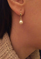 Ermus Gold – Perlen Ohrringe aus 14K 585 Gelbgold – Süßwasserperle Schmuck - Ermus Gold