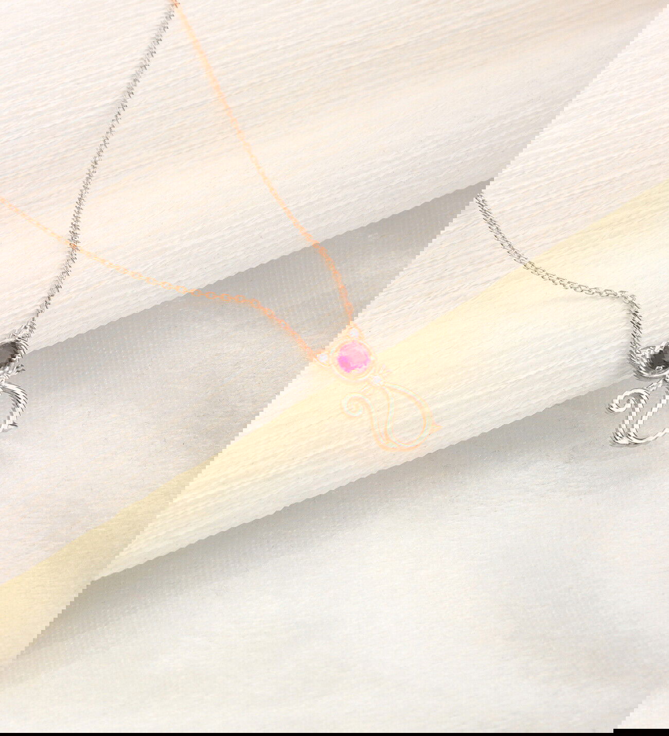 Ermus Gold – Rubinstein Katze Halskette aus 925 Sterling Silber, Handgefertigter Schmuck - Ermus Gold