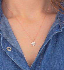 Ermus Gold – Zirkon Stein Herz Halskette 925 Sterling Silber Rose Vergoldet – Handgemachter Schmuck - Ermus Gold