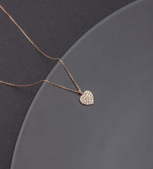 Ermus Gold – Zirkon Stein Herz Halskette 925 Sterling Silber Rose Vergoldet – Handgemachter Schmuck - Ermus Gold