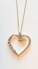 Halskette Damen Herz im Herzen, 14 Karat Gold, Zirkon, 42 cm - Ermus Gold