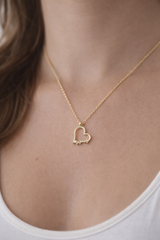 Halskette Gold Necklace Herz KLF0128-Zertifiziertes 14-K 585 Gold-Geschenk
