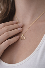 Halskette Gold Necklace Herz KLF0128-Zertifiziertes 14-K 585 Gold-Geschenk